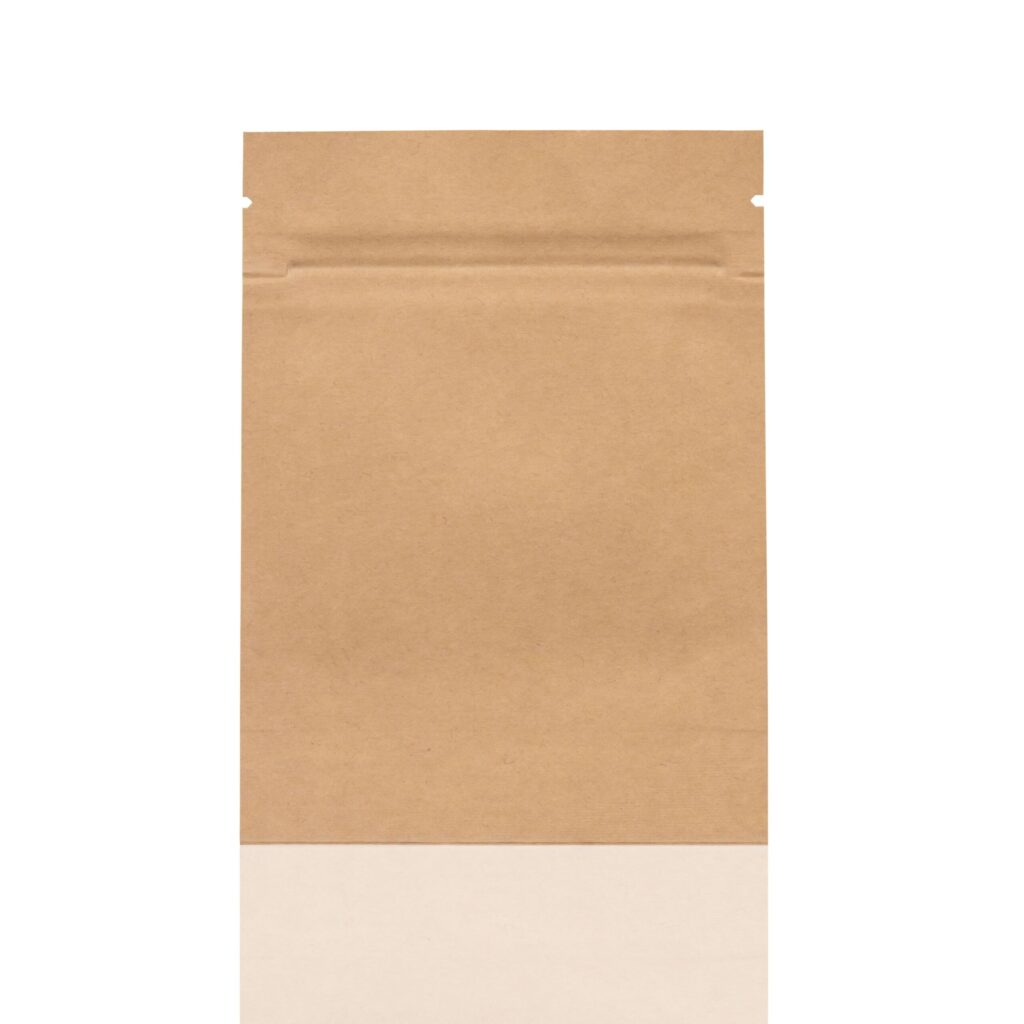 100 x 3.5g Kraft Bags 90x130mm Top Shelf Packaging