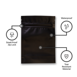 3.5 Mylar Black/Clear Bag  - matte finish